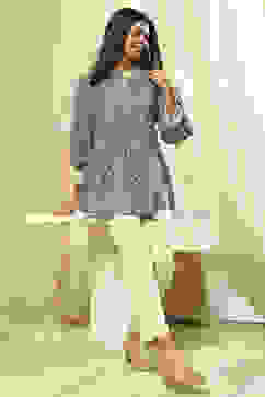 Green Cotton Printed Short A-Line Kurta image number 0