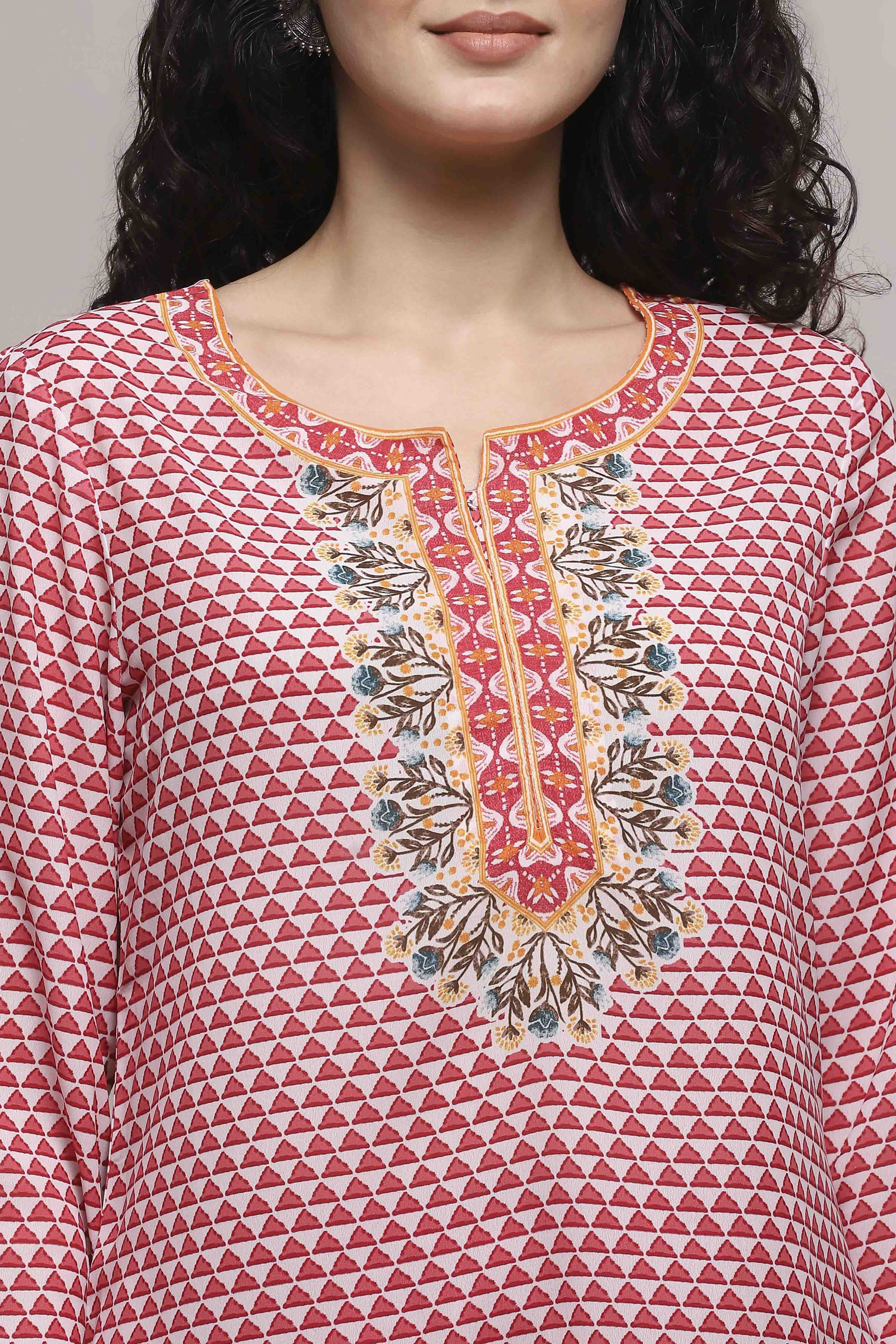 Red Art Silk Regular Kurta image number 1