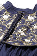 Rohit Bal Navy Blue Cotton Anarkali Solid Suit Set