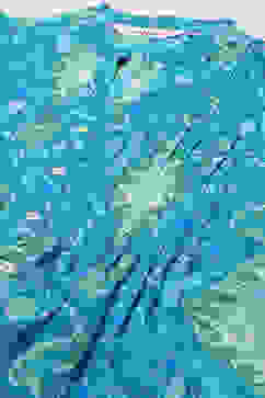 Turquoise Poly Georgette Straight Printed Kurta image number 2