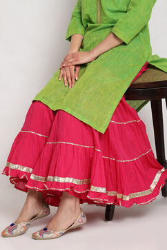 Fuchsia Cotton Sharara Pants image number 3