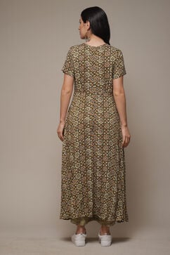 Olive LIVA Printed Jumpsuit Dress image number 2