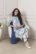 Blue Viscose Rayon Straight Suit Set image number 0