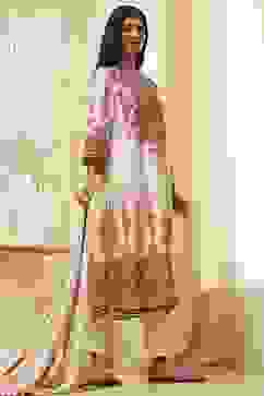 Ecru Printed Straight Suit Set image number 6