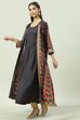 Black Rayon Straight Printed Kurta image number 3