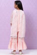 Pastel Pink Art Silk Girls Straight Kurta Sharara Suit Set image number 7