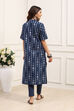 Blue Cotton A Line Kurta image number 3