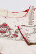 Off White And Berry Straight Poly Cotton Girls Lehenga Set image number 1