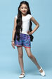 Blue Mosaic Printed Cotton Shorts image number 0