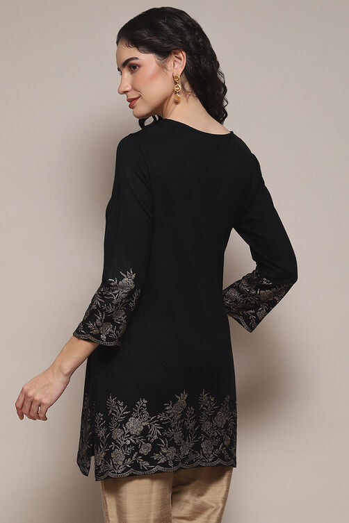 Black Daffodil Straight Printed Kurti image number 5
