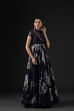 Rohit Bal Navy Cotton Silk Anarkali Printed Suit Set image number 9