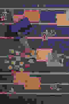 Navy Blue Chanderi Printed Unstitched Suit Set image number 3