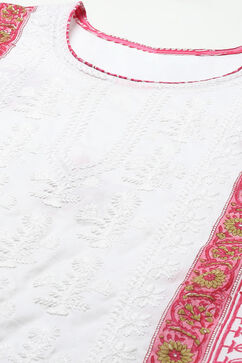 Pink Cotton Printed Unstitched Suit Set image number 2