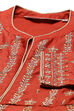 Terracotta Cotton Silk Anarkali Kurta Sharara Suit Set image number 1