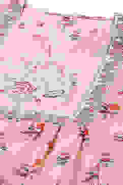 Dry Rose Cotton Blend Layered Kurta Pants Suit Set image number 2