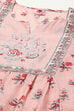 Dry Rose Cotton Blend Layered Kurta Pant Suit Set
