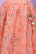 Peach Straight Poly Cotton Girls Lehenga Set image number 6