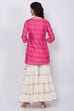 Pink Poly Cotton Kurta Garara Suit Set