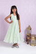 Sea Green Art Silk A Line Gown