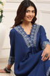 Indigo Viscose Rayon A-Line Kurta image number 6