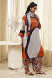 Orange and Beige Printed Straight Suit Set image number 5
