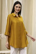 Ochre Yellow Dyed High-Low Shirt image number 4