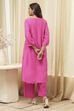 Pink Embroidered Straight Kurta Set image number 4