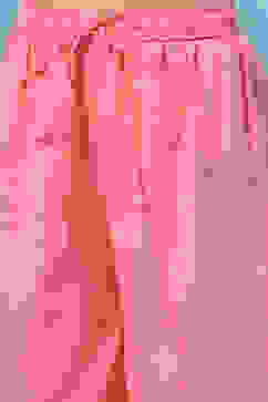 Pink Cotton Blend A-Line Kurta Straight Palazzo Suit Set image number 2