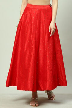 Red Art Silk Skirt image number 0