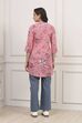 Green Cotton Printed Straight Kurti image number 3