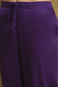 Purple Embroidered Kalidar Suit Set image number 2