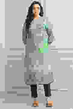 Green LIVA Straight Printed Kurta image number 5