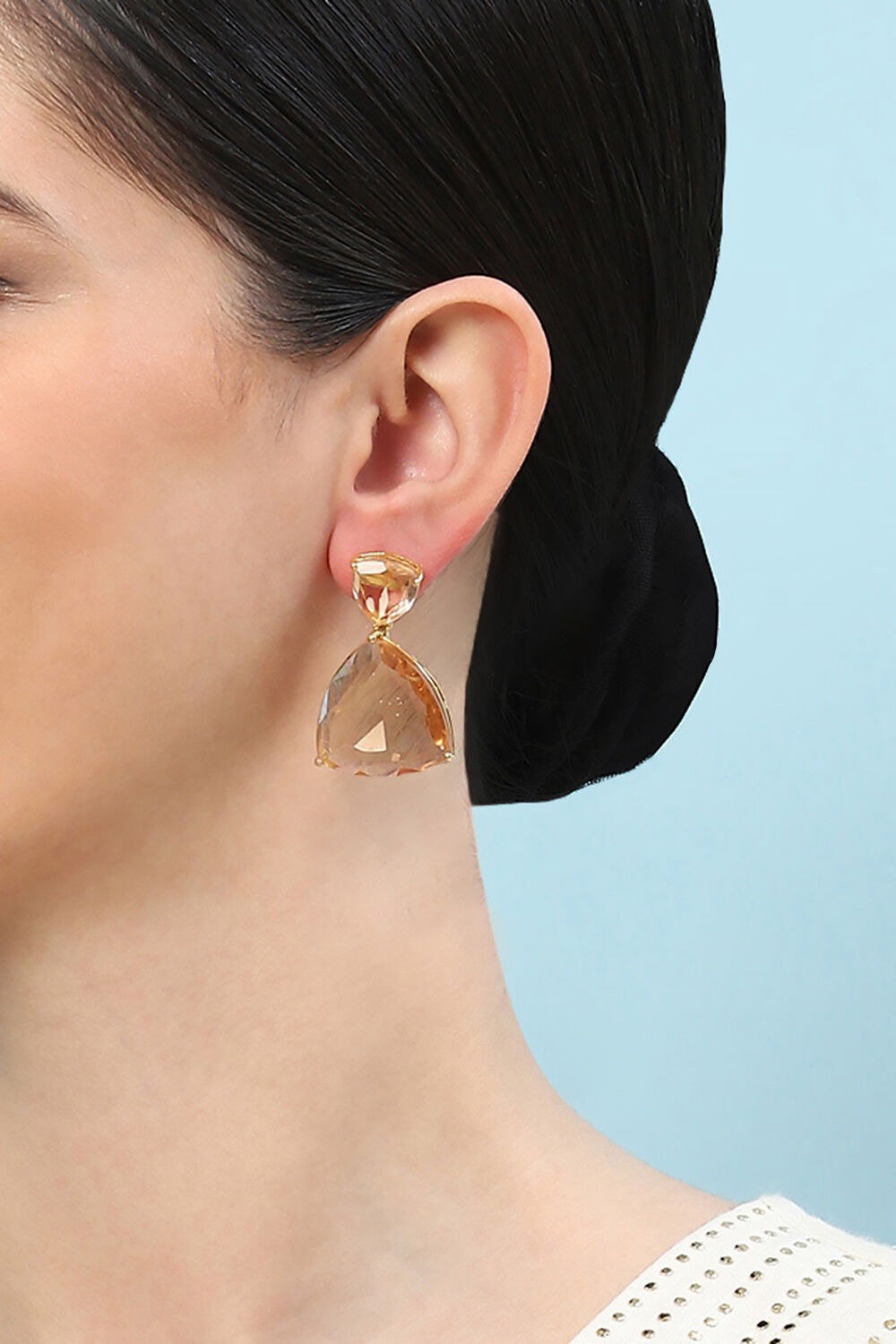 Peach Brass Earrings image number 1
