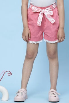Pink Cotton Shorts image number 0