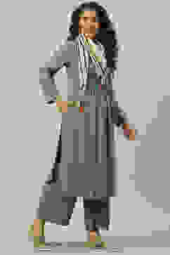 Green LIVA Straight Solid Kurta Set image number 2