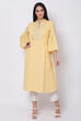 Yellow Viscose Cotton A-Line Kurta image number 0