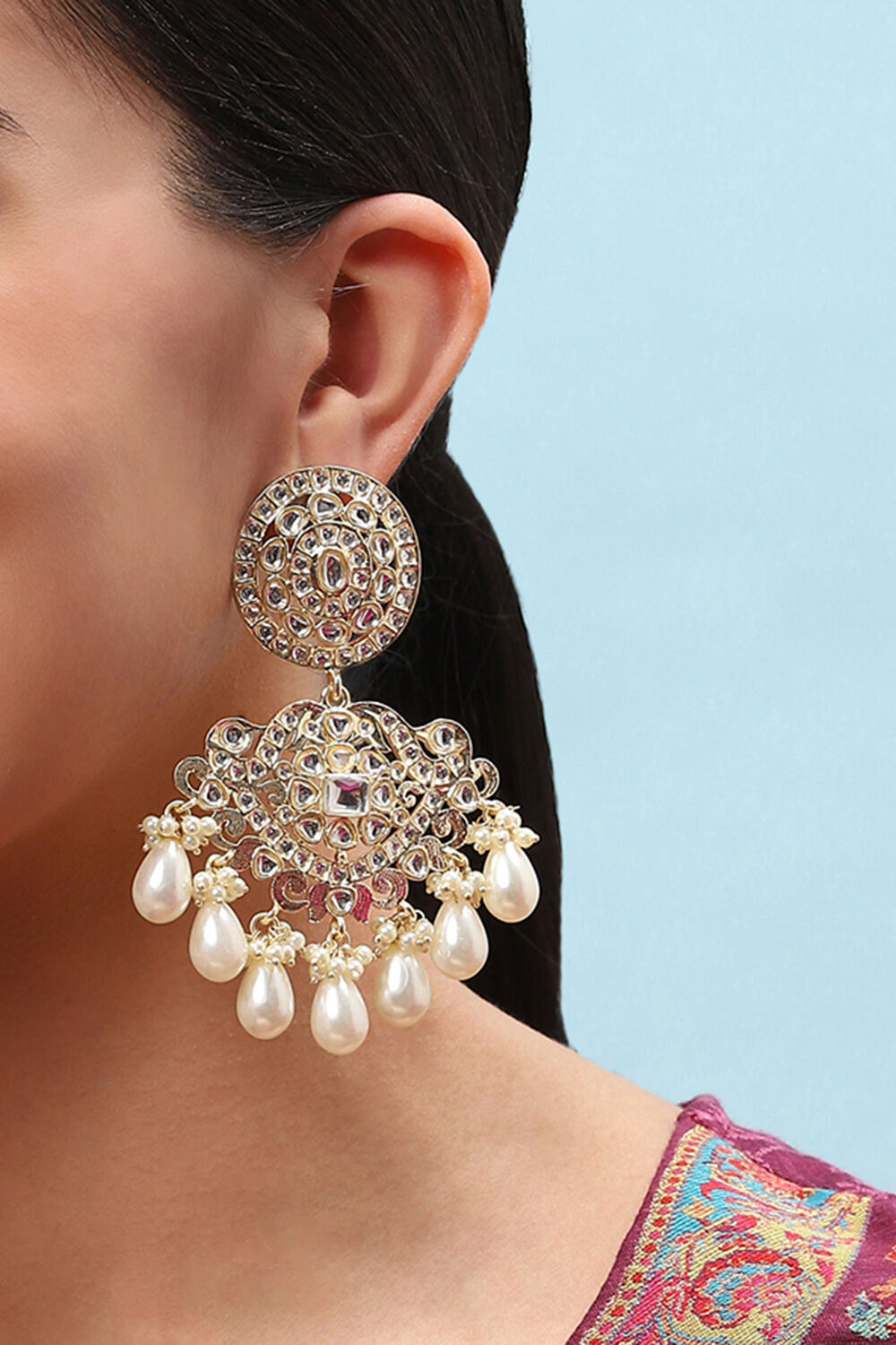 White Brass Earrings image number 3