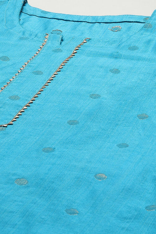 Green Cotton Unstitched Suit set image number 2