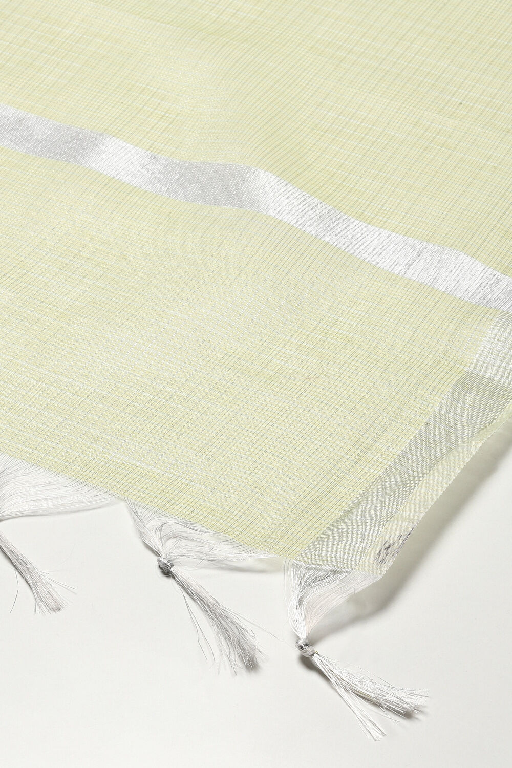 Off White Cotton Blend Yarndyed Dupatta image number 1