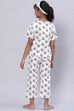 White Straight Cotton Three Piece Printed Sleepwear Set image number 4