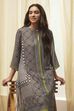 Black Printed Straight Kurta image number 2