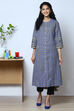 Pink Cotton Flax Printed Kurta image number 2