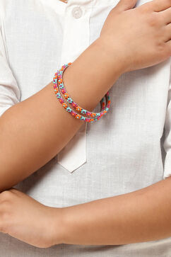 Multicolorcolor Metal & Beads Kids Bangles image number 3