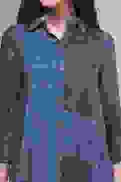 Blue Printed Straight Shirt image number 1