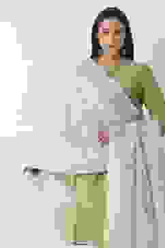 White Art Silk Dupatta image number 1