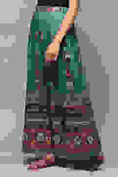 Teal Art Silk Skirt image number 2