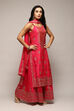 Fuchsia Poly Cotton Straight Kurta Sharara Suit Set image number 6