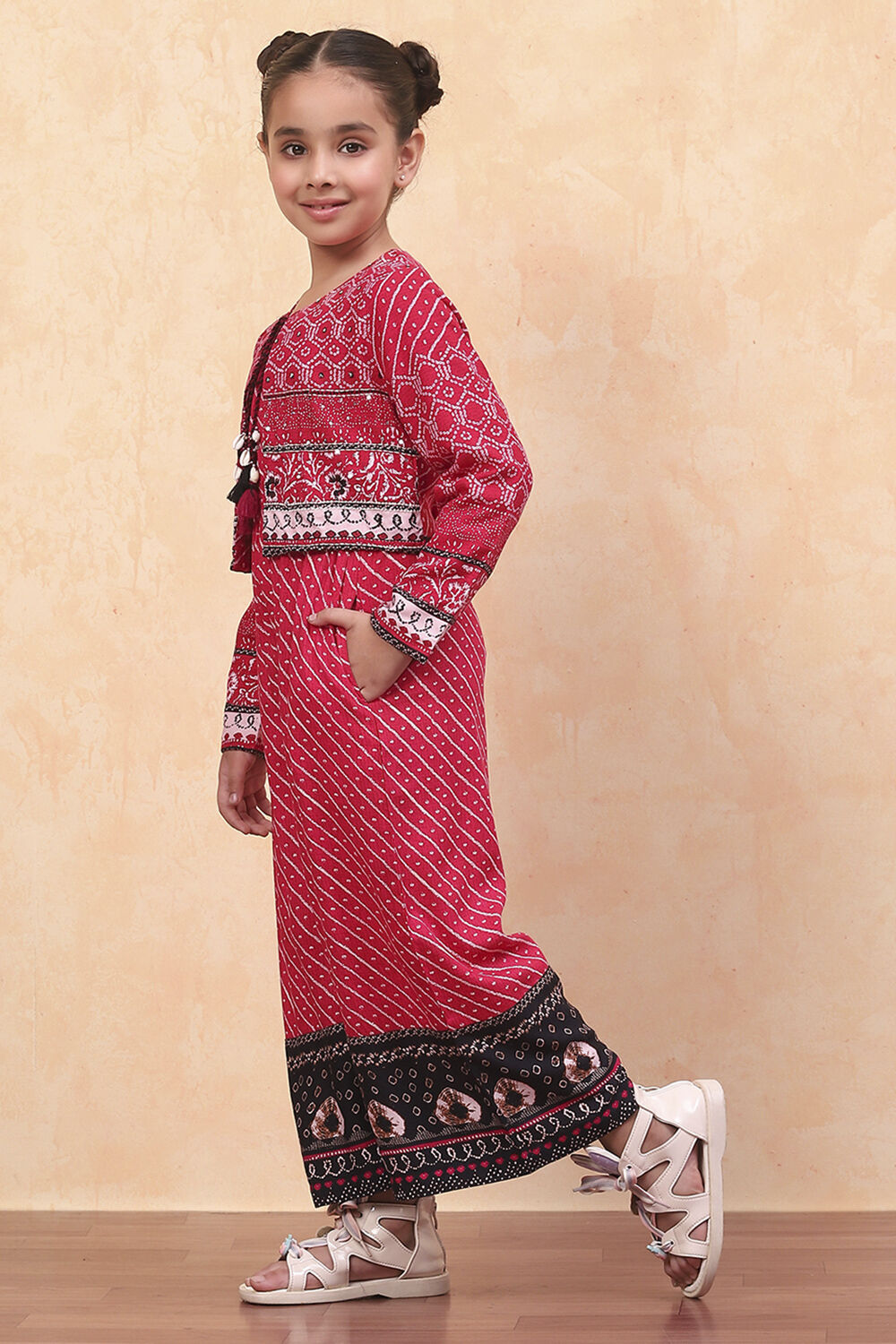 Red Rayon Straight Dress image number 2