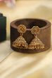 Red Gold Plated Minimal Stone Studded Jhumkas image number 4