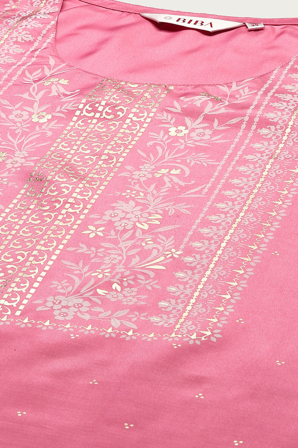 Pink Cotton Blend Straight Kurta Palazzo Suit Set image number 1